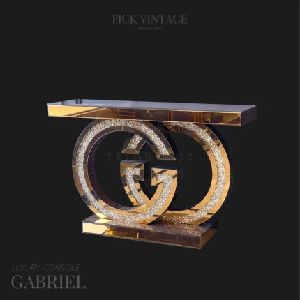 GABRIEL LUXURY CONSOLE โต๊ะคอนโซลกระจก รุ่น กาเบียล 02 GABRIEL LUXURY CONSOLE โต๊ะคอนโซลกระจก รุ่น กาเบียล สีทอง