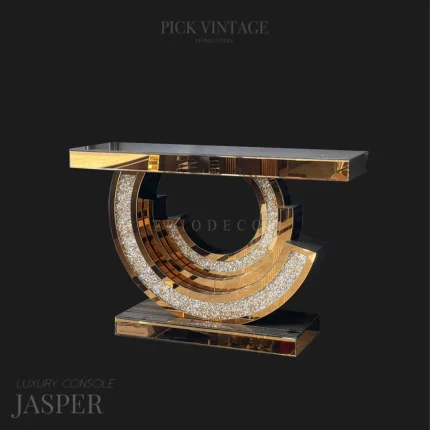 JASPER LUXURY CONSOLE โต๊ะคอนโซลกระจก รุ่น แจสเปอร์ 02 JASPER LUXURY CONSOLE โต๊ะคอนโซลกระจก รุ่น แจสเปอร์ สีทอง
