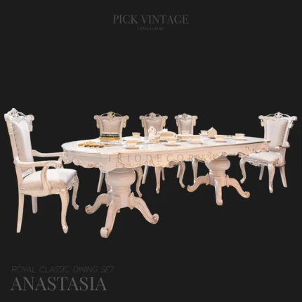 ANASTASIA ROYAL CLASSIC DINING SET : ชุดโต๊ะอาหารสไตล์หลุยส์ เกรดพรีเมี่ยม 8ที่นั่ง รุ่น อะนาสตาเซีย