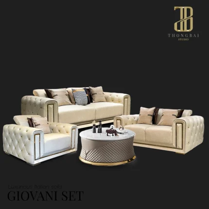 GIOVANI SET : luxurious Italian sofa โซฟาลัคชัวรี่ เซ็ต3-2-1ที่นั่ง รุ่น จีโอวานี่ พร้อมโต๊ะกลาง