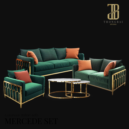 MERCEDE SET : luxurious Italian sofa โซฟาลัคชัวรี่ เซ็ต 3-2-1 รุ่น เมอซีดย์ พร้อมโต๊ะกลาง