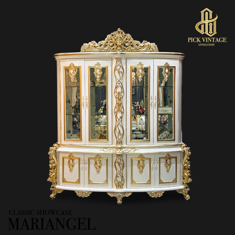 MARIANGEL CLASSIC SHOWCASE : ตู้โชว์หลุยส์ 8บานเปิด 200ซม. รุ่น มาเรียนเกล