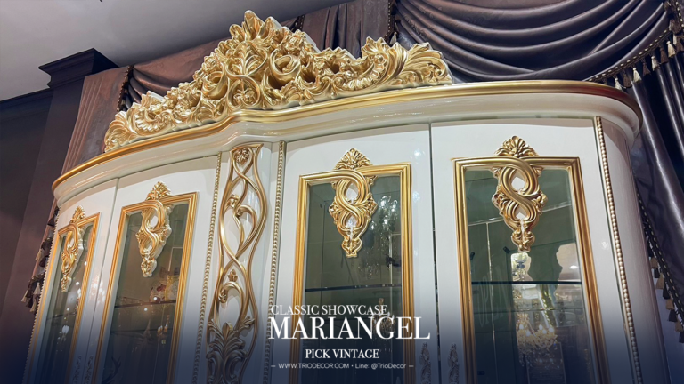 MARIANGEL CLASSIC SHOWCASE : ตู้โชว์หลุยส์ 8บานเปิด 200ซม. รุ่น มาเรียนเกล