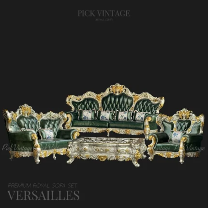 VERSAILLES PREMIUM ROYAL SOFA SET : ชุดโซฟาหลุยส์ 4ชิ้น (4+2+1 ที่นั่ง) พร้อมโต๊ะกลางสุดหรู รุ่น "เวอร์ไซยส์"