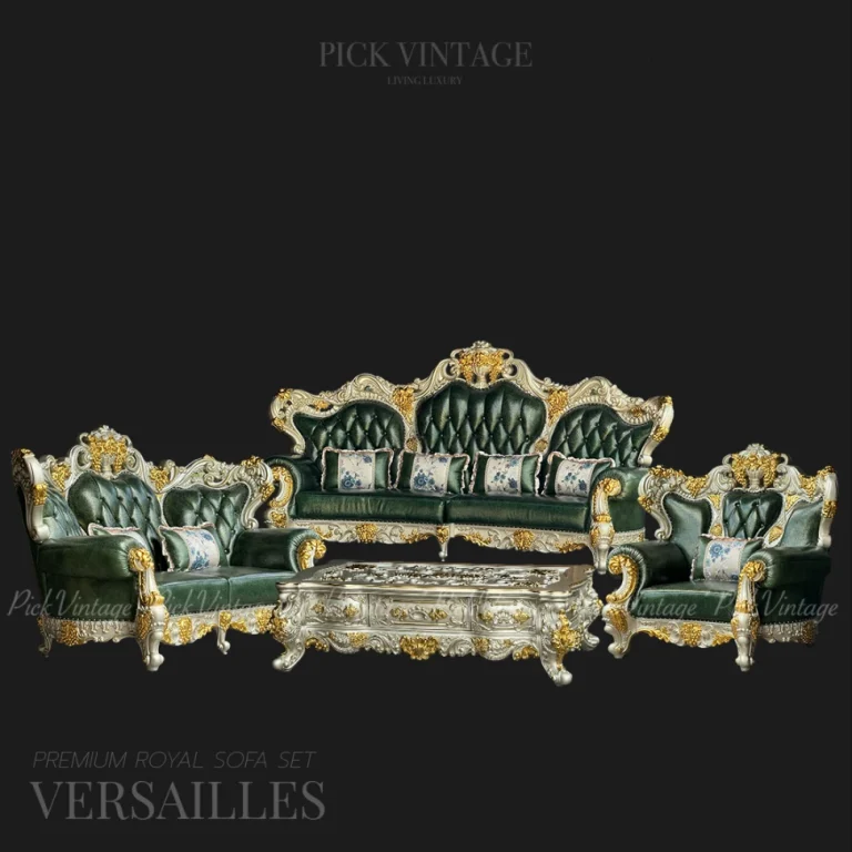 VERSAILLES PREMIUM ROYAL SOFA SET : ชุดโซฟาหลุยส์ 4ชิ้น (4+2+1 ที่นั่ง) พร้อมโต๊ะกลางสุดหรู รุ่น "เวอร์ไซยส์"