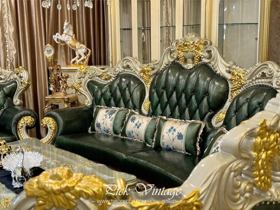 VERSAILLES PREMIUM ROYAL SOFA SET : ชุดโซฟาหลุยส์ 4ชิ้น (4+2+1 ที่นั่ง) พร้อมโต๊ะกลางสุดหรู รุ่น "เวอร์ไซยส์"