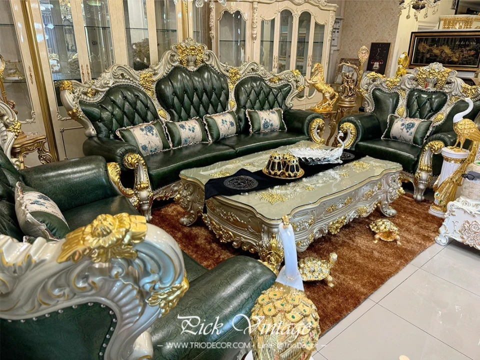 VERSAILLES PREMIUM ROYAL SOFA SET : ชุดโซฟาหลุยส์ 4ชิ้น (4+2+1 ที่นั่ง) พร้อมโต๊ะกลางสุดหรู รุ่น "เวอร์ไซยส์"