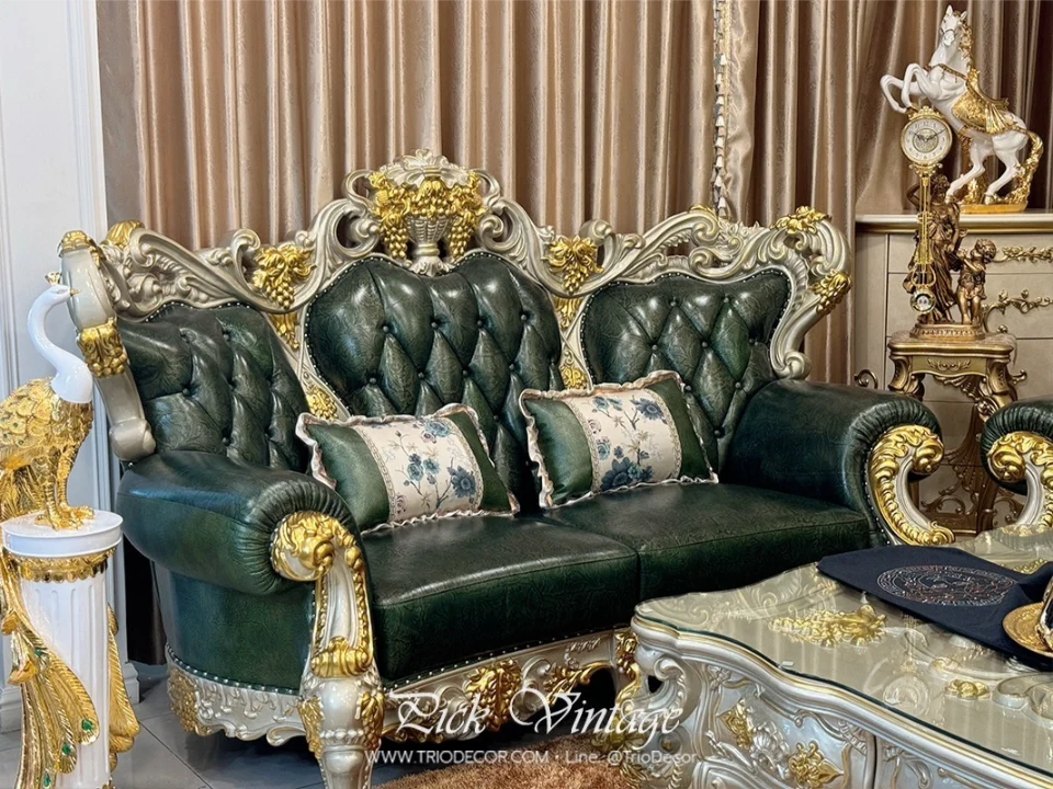 VERSAILLES PREMIUM ROYAL SOFA SET : ชุดโซฟาหลุยส์ 4ชิ้น (4+2+1 ที่นั่ง) พร้อมโต๊ะกลางสุดหรู รุ่น "เวอร์ไซยส์"