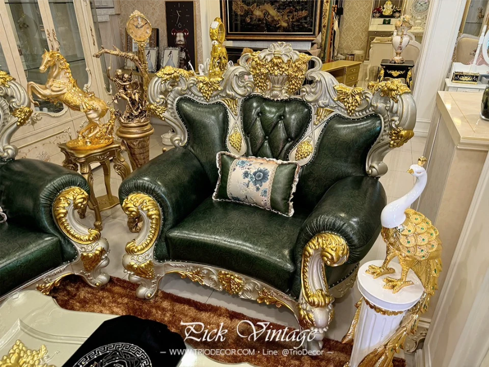 VERSAILLES PREMIUM ROYAL SOFA SET : ชุดโซฟาหลุยส์ 4ชิ้น (4+2+1 ที่นั่ง) พร้อมโต๊ะกลางสุดหรู รุ่น "เวอร์ไซยส์"