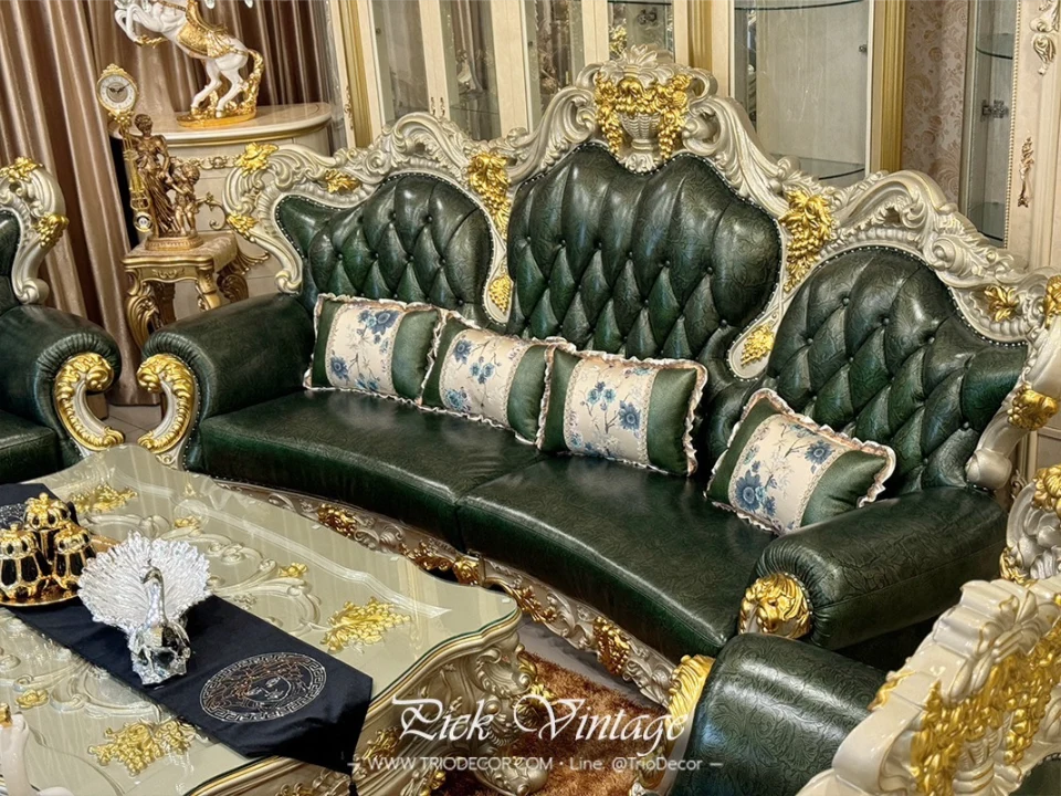 VERSAILLES PREMIUM ROYAL SOFA SET : ชุดโซฟาหลุยส์ 4ชิ้น (4+2+1 ที่นั่ง) พร้อมโต๊ะกลางสุดหรู รุ่น "เวอร์ไซยส์"
