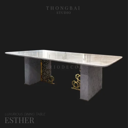 ESTHER : Luxurious Italian Dining Table : โต๊ะอาหาร 240cm. รุ่น เอสเธอร์
