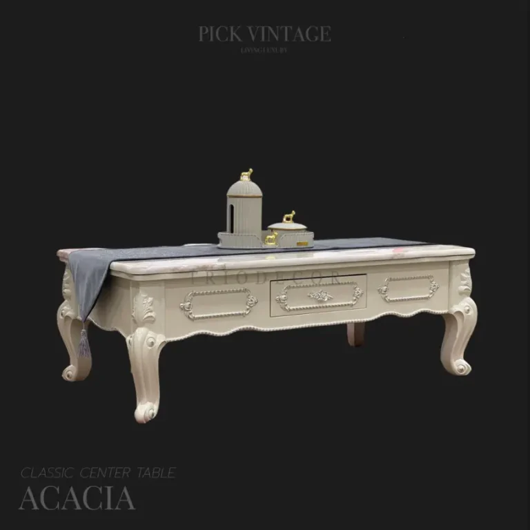 ACACIA CENTER TABLE โต๊ะกลางรับแขกหลุยส์ ท็อปหิน รุ่น อาเคเซีย 02
